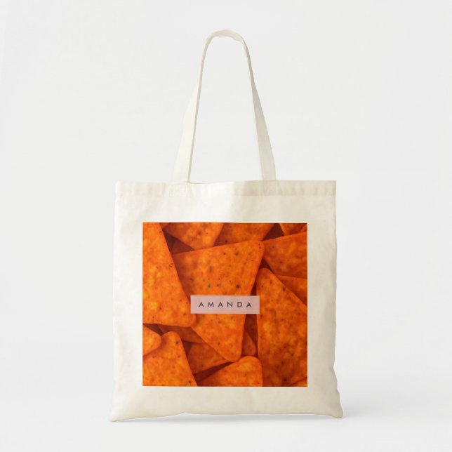 Bolso De Tela Ficha de Queso Nacho Audaz Personalizada (Frente)