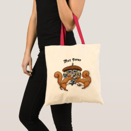 Bolso De Tela Fiebre de nueces de las ardillas de disco