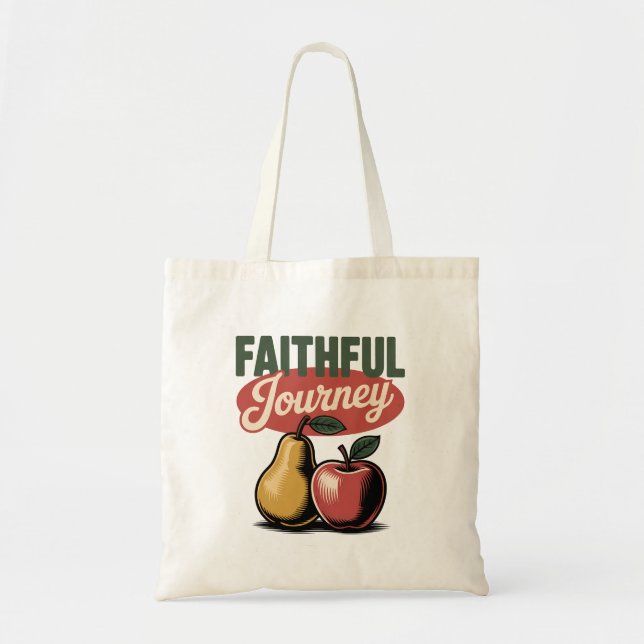 Bolso De Tela Fiel Journey Pear Apple Retro Christian Tee (Frente)