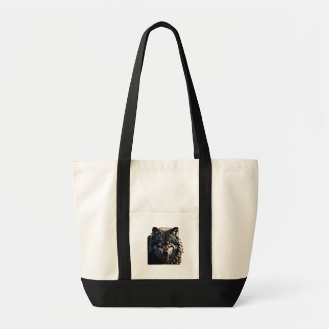 Bolso De Tela Fierce Wolf – Symbol of Strength and Freedom (Frente)
