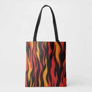 Bolso De Tela Fiery Abstract Pattern