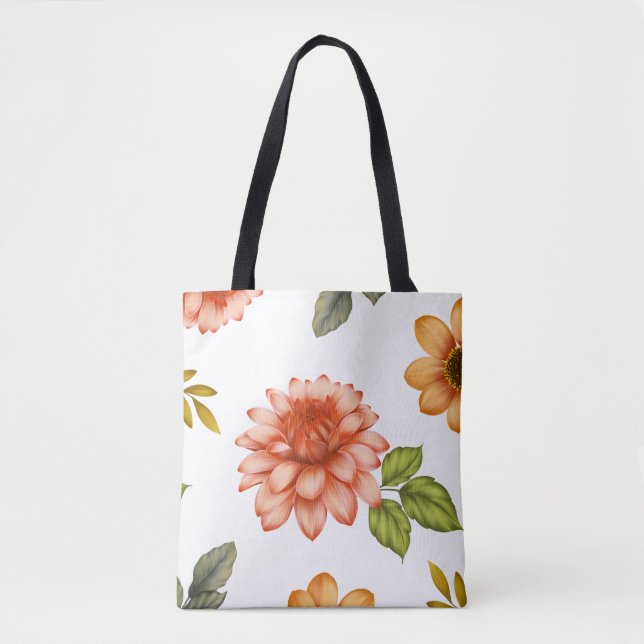 Bolso De Tela Fiery Dahlia Bloom (Anverso)