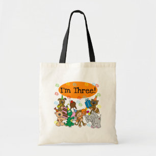 Bolso De Tela Fiesta Animales 3 camisetas de cumpleaños