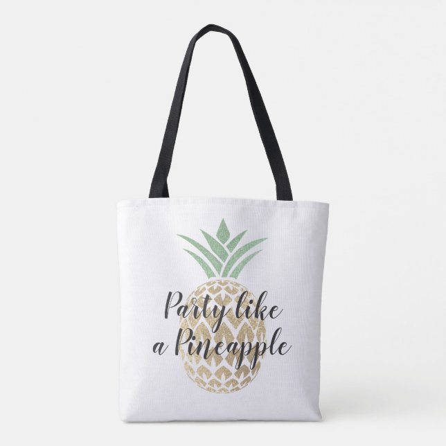 Bolso De Tela Fiesta como un cumpleaños o Boda de piña (Reverso)