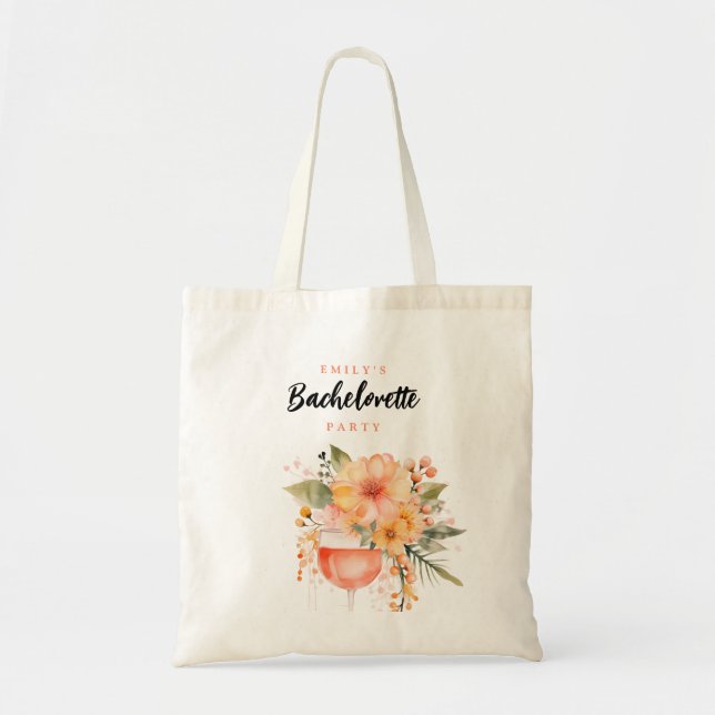Bolso De Tela Fiesta de bachillerato floral de Aperol Spritz (Frente)