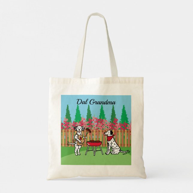 Bolso De Tela Fiesta de barbacoa Dalmatians Dal Grandma (Reverso)