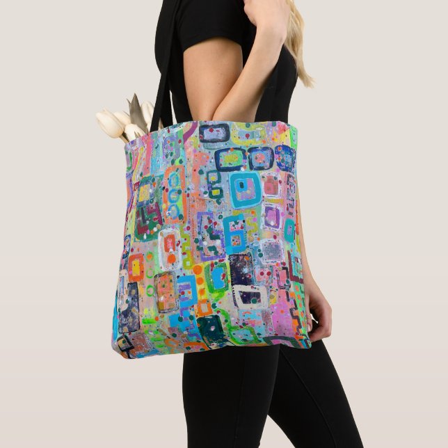 Bolso De Tela Fiesta de bloque Tote Bag (Detalle)