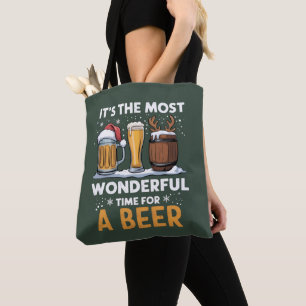 Bolso De Tela Fiesta de cerveza de Santa navidad bebiendo regalo