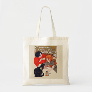 Bolso De Tela Fiesta de Chocolate Francés Arte Steinlen