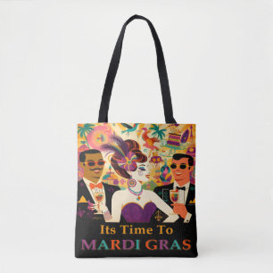 Bolso De Tela Fiesta de cócteles de Mid Century Mardi Gras