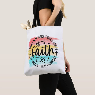 Bolso De Tela Fiesta de color de arcoiris Luke 1:37 Biblia crist