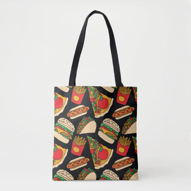 Bolso De Tela Fiesta de comida rápida: aislamiento de patrones d (Anverso)