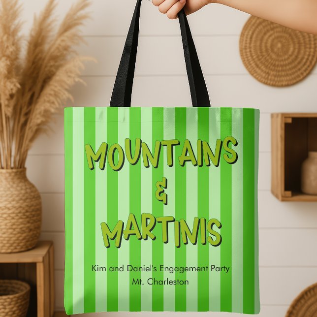 Bolso De Tela Fiesta de compromiso de montañas y madurez (Mountains and Martinis Bridesmaid Tote Bag)