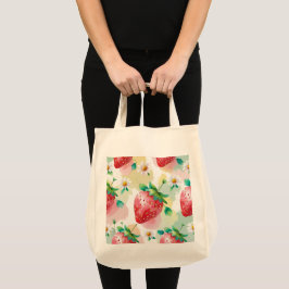 Bolso De Tela Fiesta de cumpleaños de arcoiris de fresas cutánea