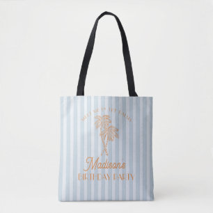 Bolso De Tela Fiesta de cumpleaños de Blue Palm Spring Pastel Be