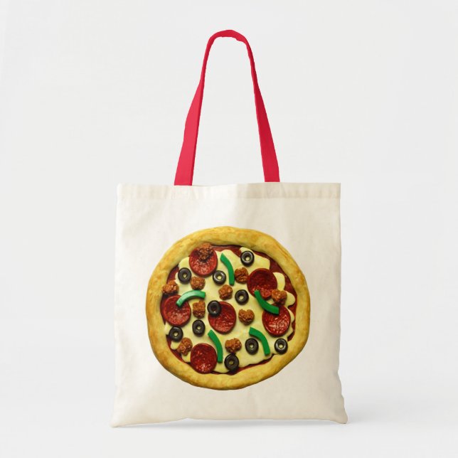 Bolso De Tela Fiesta de cumpleaños de la pizza (Frente)