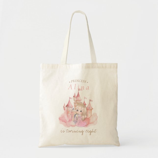 Bolso De Tela fiesta de cumpleaños de la princesa (Frente)