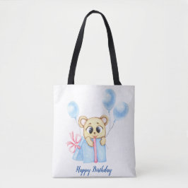 Bolso De Tela Fiesta de cumpleaños de niño con tema del oso lind