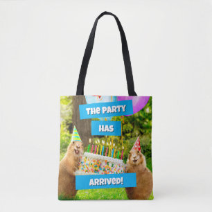 Bolso De Tela Fiesta de Cumpleaños de Perrito de la Pradera