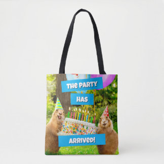 Bolso De Tela Fiesta de Cumpleaños de Perrito de la Pradera