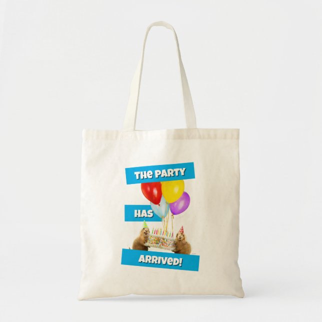Bolso De Tela Fiesta de Cumpleaños de Perrito de la Pradera (Frente)