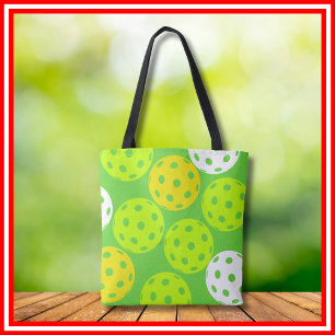 Bolso De Tela Fiesta de Cumpleaños de Pickleball Deportes Verdes