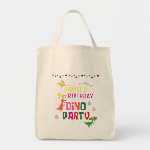 Bolso De Tela fiesta de cumpleaños de un niño de dinosaurio chin
