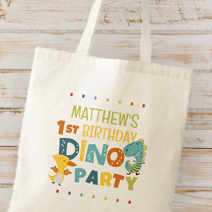 Bolso De Tela fiesta de cumpleaños de un niño de dinosaurio chin