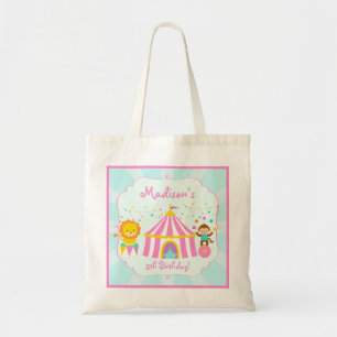 Bolso De Tela Fiesta de cumpleaños rosada del carnaval del circ