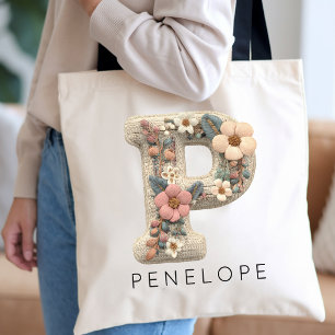Bolso De Tela Fiesta de Despedida de Soltera con Alfabeto Floral