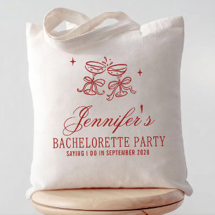Bolso De Tela Fiesta de Despedida de Soltera con Caligrafía Eleg