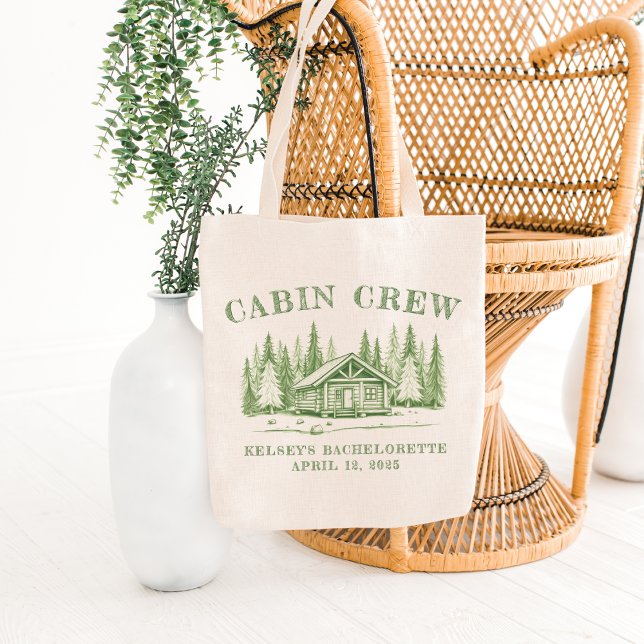 Bolso De Tela Fiesta de Despedida de Soltera del Equipo de Cabin (Cabin Crew Green Camp Bachelorette Party Tote Bag
)