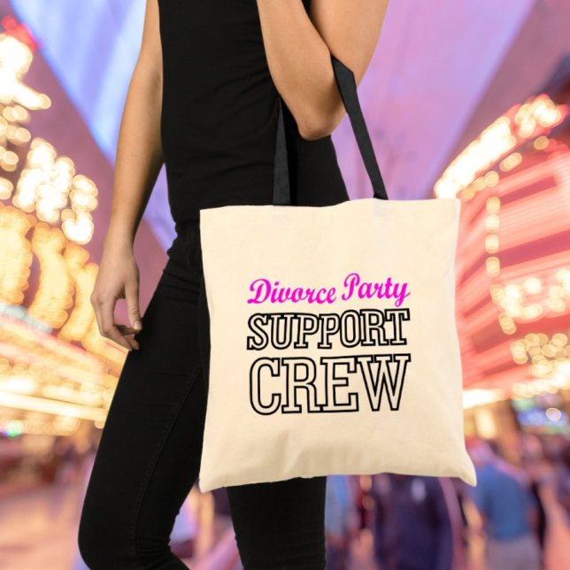Bolso De Tela fiesta de divorcio de la tripulación de apoyo a la (newly single break up support crew divorce party tote bag)