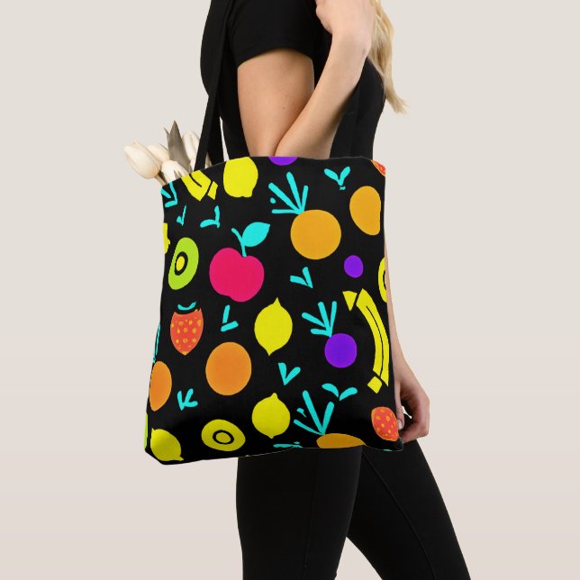 Bolso De Tela Fiesta de Frutas Luminosas (Detalle)