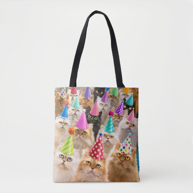 Bolso De Tela Fiesta de Gatos (Anverso)