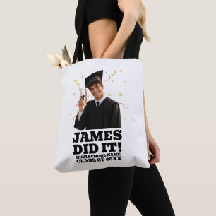 Bolso De Tela Fiesta de Graduación Personalizada Divertida Foto