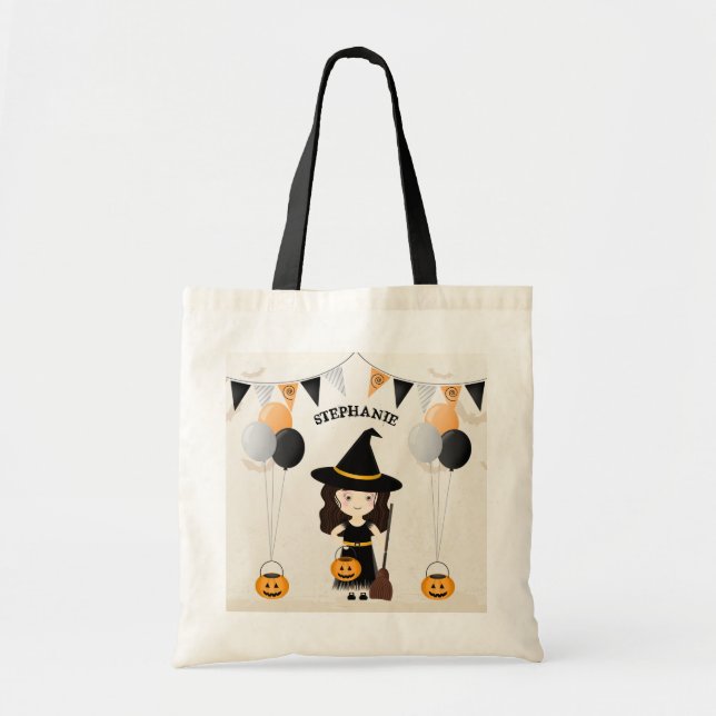 Bolso De Tela Fiesta de Halloween de Brujas (Frente)