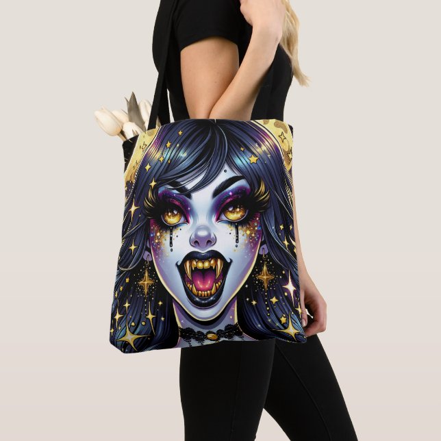 Bolso De Tela Fiesta de Halloween de vampiros al estilo de cómic (Detalle)