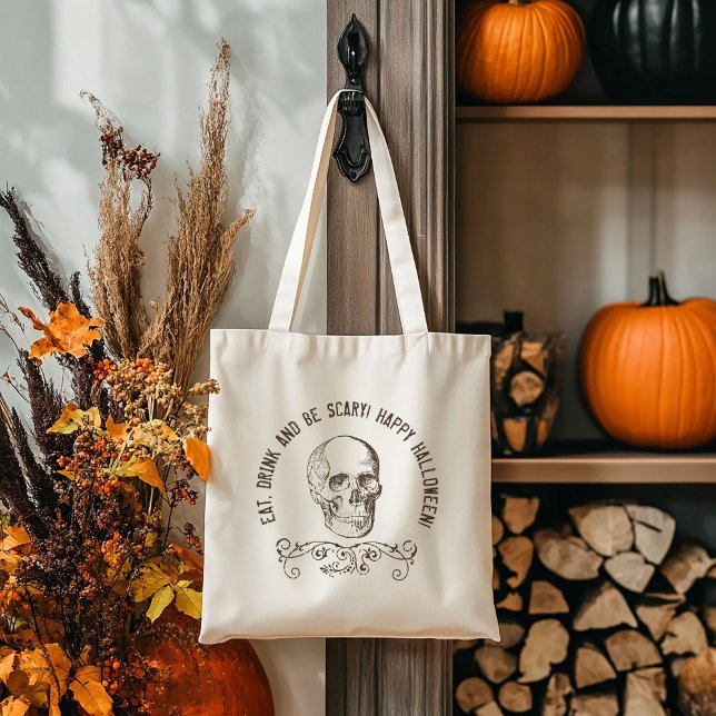 Bolso De Tela Fiesta de Halloween personalizada para el cráneo d (Subido por el creador)