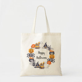 Bolso De Tela Fiesta de Ilustracion Cute Happy Halloween