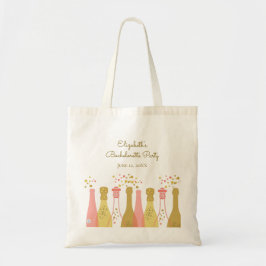 Bolso De Tela Fiesta de la Bachelorette del Oro Rosa Retro Champ