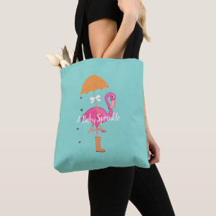 Bolso De Tela FIESTA de Lluvia de Bebé Flamingo Rosado
