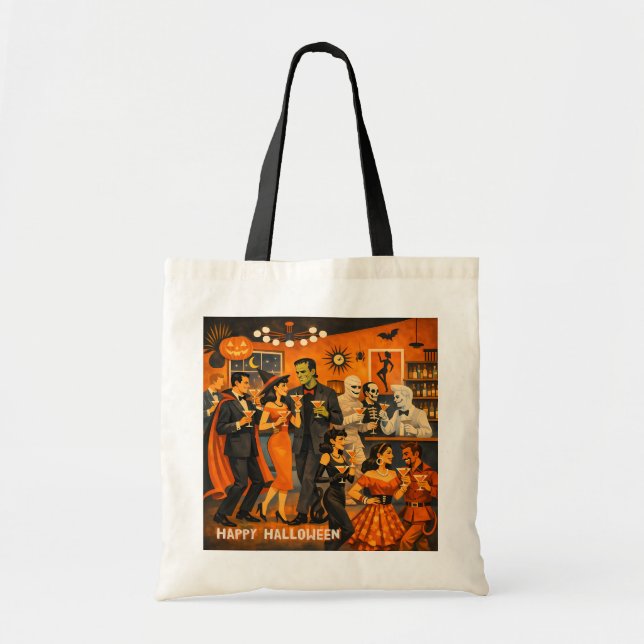 Bolso De Tela Fiesta de Martini de Halloween Moderno de Mitad de (Frente)