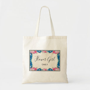 Bolso De Tela Fiesta de matrimonio para la floración rosa y azul