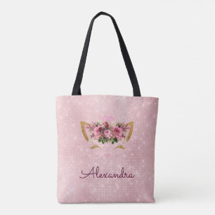 Bolso De Tela Fiesta de monograma Rubor rosado