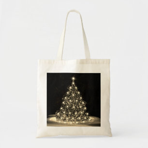 Bolso De Tela Fiesta de Navidad Árbol Brillante Dorado Invierno 