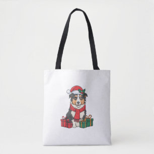 Bolso De Tela Fiesta de Navidad Decoración Pastor Australiano Ch