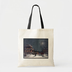 Bolso De Tela Fiesta de Nochebuena Victoriana Carruaje de Invier