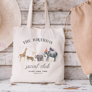 Bolso De Tela Fiesta de nombre infantil Animal   Favor del Cumpl