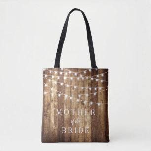Bolso De Tela Fiesta de novias Personalizado Rustic Wood & Fairy